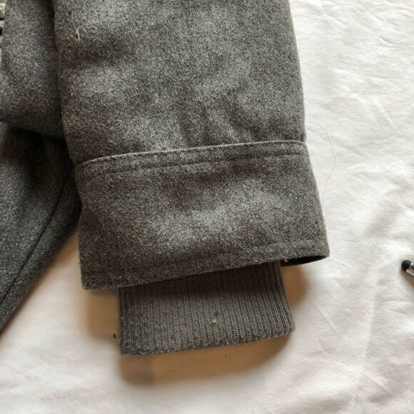 Soho Babe Jacket lined, full zip, pockets, belt, hood Gray Large - Picture 8 of 14